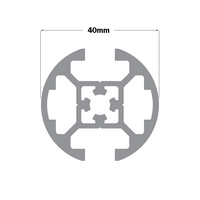 10-40R2-0-48IN ALUMINUM PROFILE 40MM ROUND<br>2-SLOT, CUT TO LENGTH OF 48 INCHES